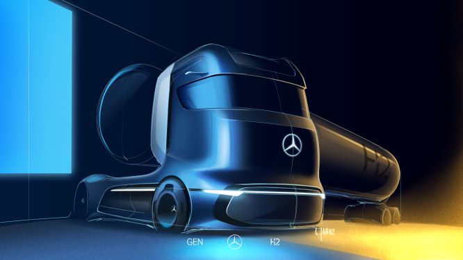 Daimler Trucks’ fuel-cell concept has 1000-km range