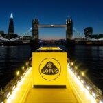 Lotus Eletre box approaching Tower Bridge for reveal event.