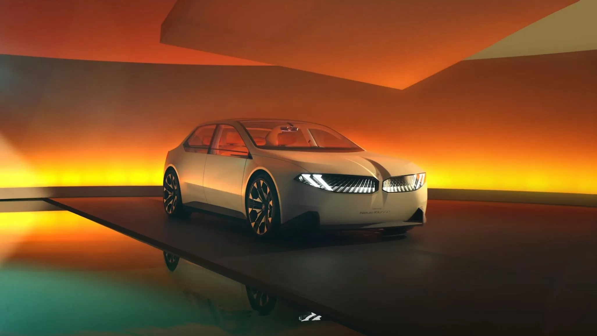 BMW Vision Neue Klasse front in color.