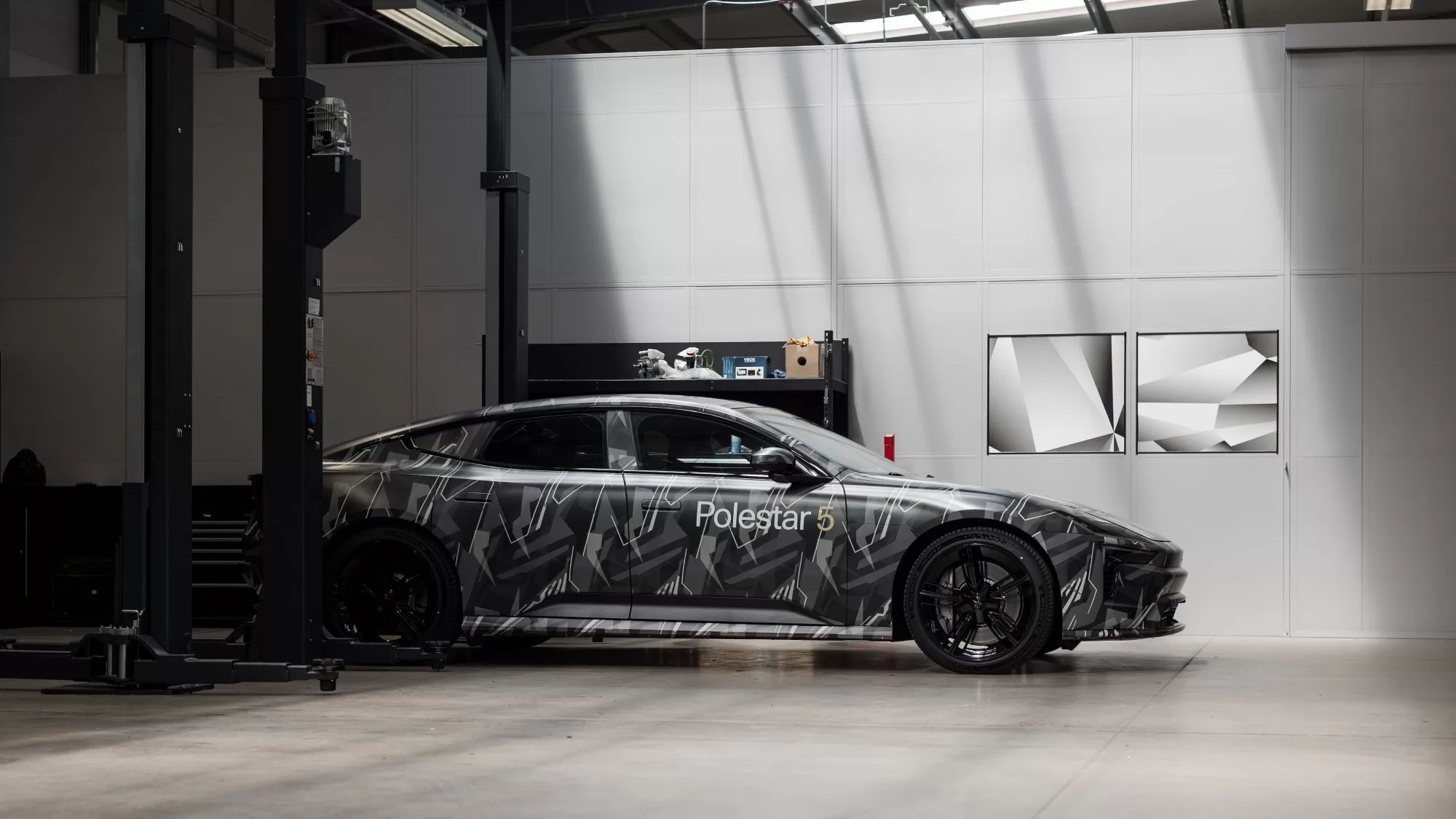 Polestar 5 prototypes at MIRA proving grounds in the UK.