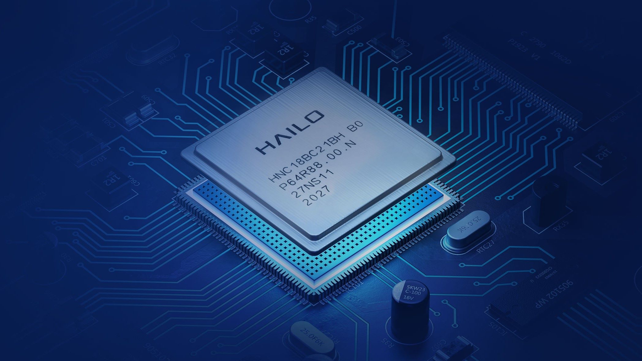 The Hailo-8 AI accelerator.