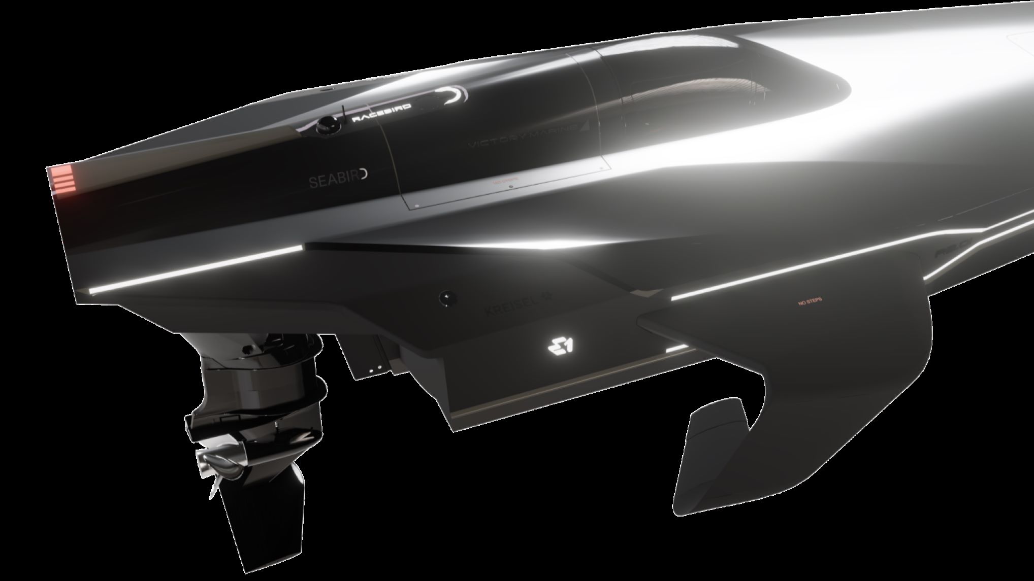 RaceBird design closeup.