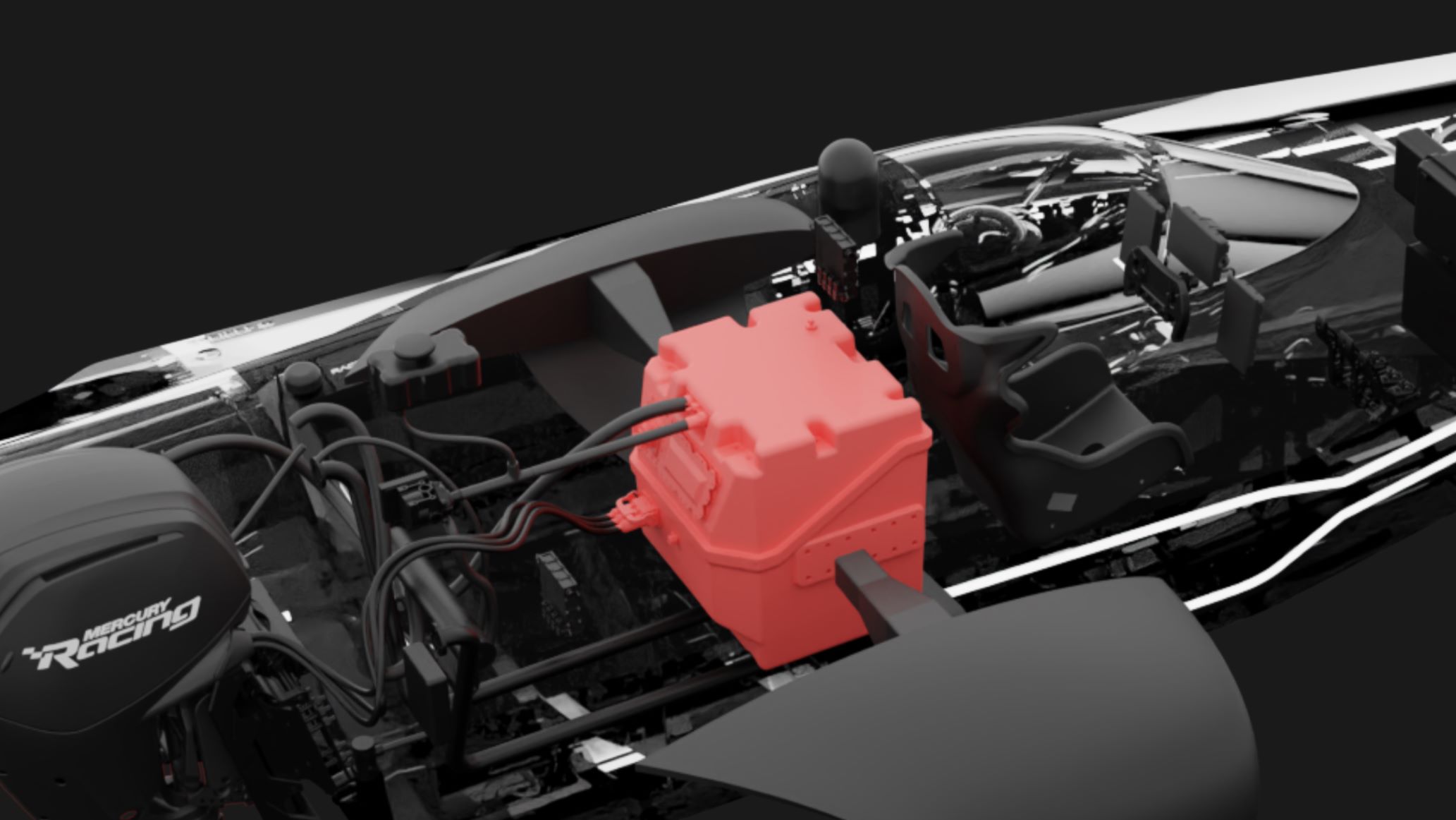 E1 Series Racebird Kreisel immersion-cooling battery.