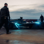 Porsche testing its GEN4 Formula E racecar in Almería, Spain.